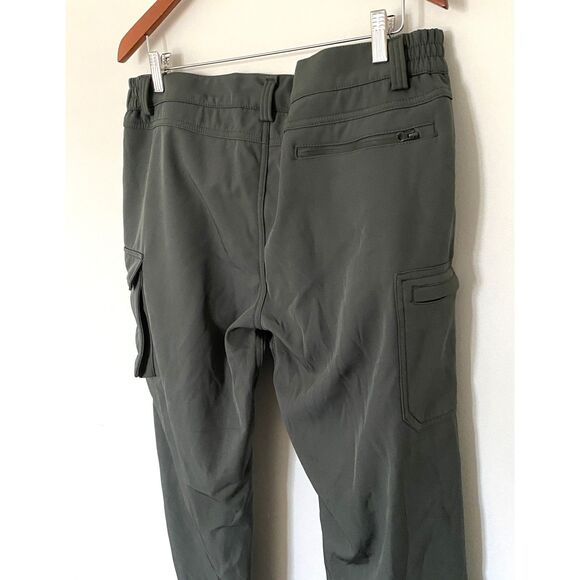 Fleece Lined Green Utility Cargo Pants Drawstring Pockets Wintercore Sz L (14) - Picture 10 of 10